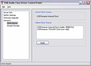 USBStreamer Boxドライバーソフト画面-2